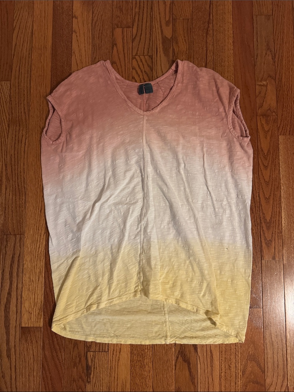 Anthropologie Pink White Yellow Ombre Slub Tee
